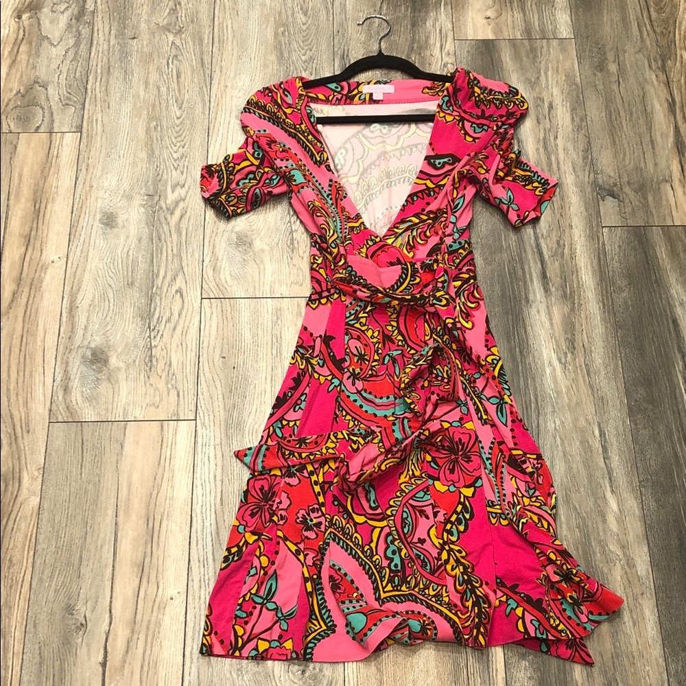 Lilly Pulitzer Pink and Orange Backless Dress